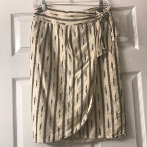 J Crew Cream Aztec Foldover Skirt